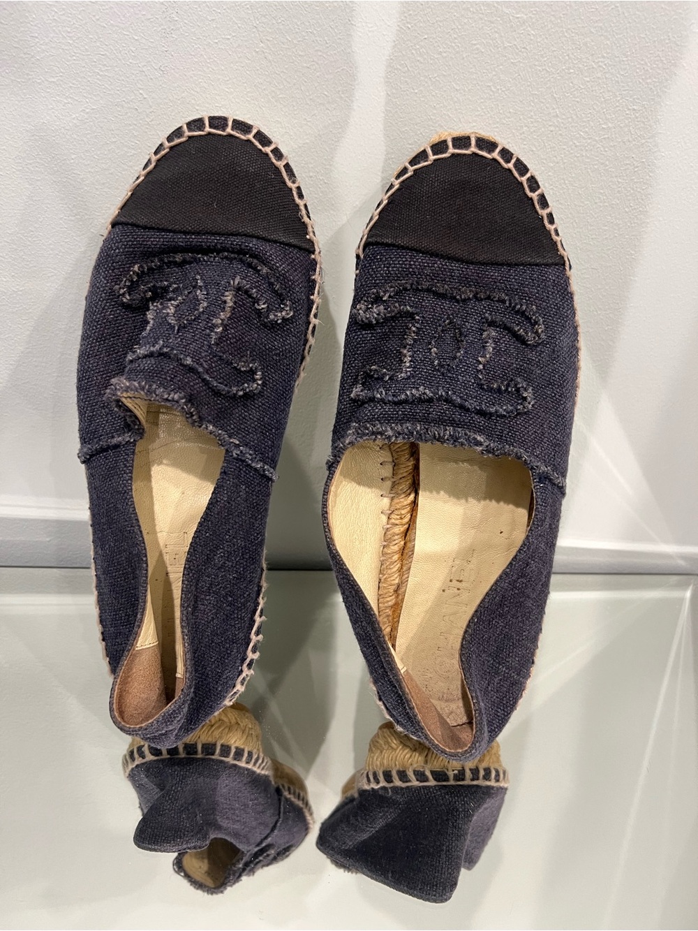 Classic Navy Canvas Espadrilles - Women's Slip-On Flats Chanel
